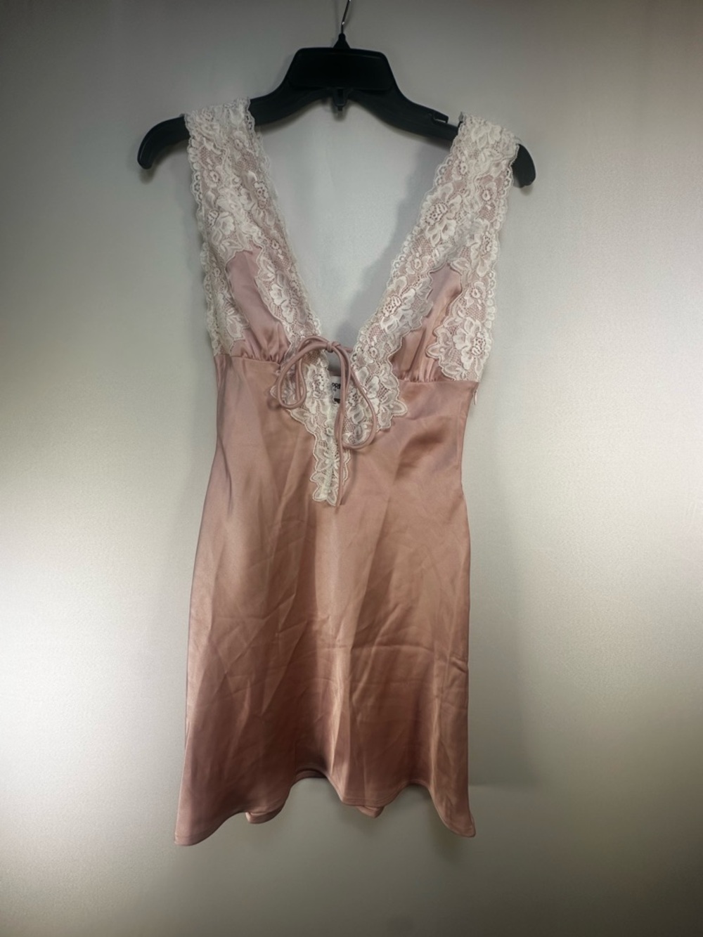 Princess Polly Satin Lace-Trim Dress in Blush Pink - Picture 2 of 5